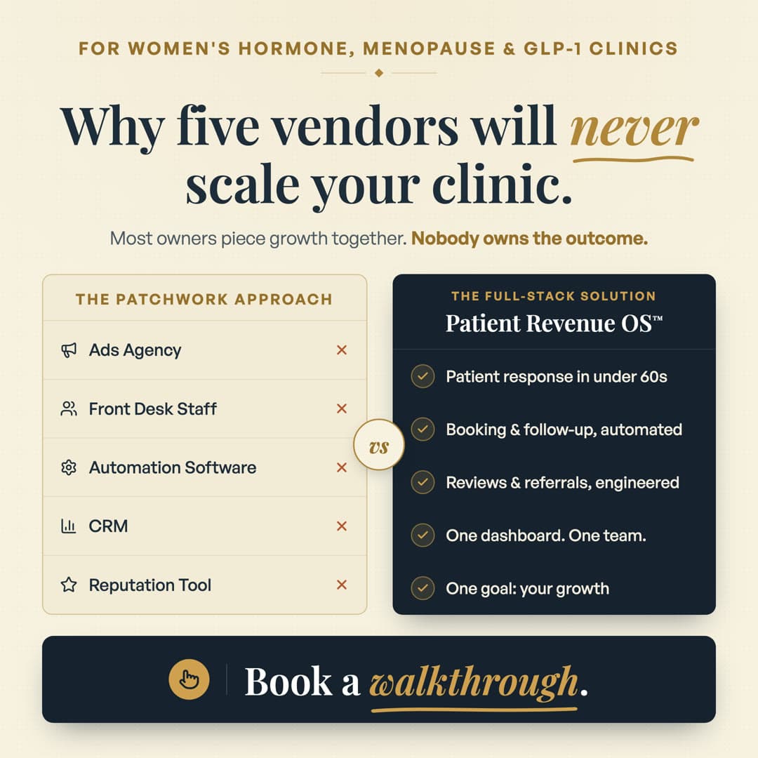 Comparison ledger static ad · Hormone clinics