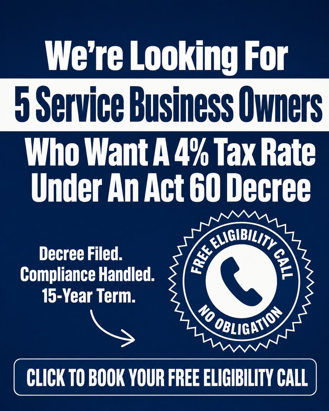 Direct to offer static ad · Tax advisory