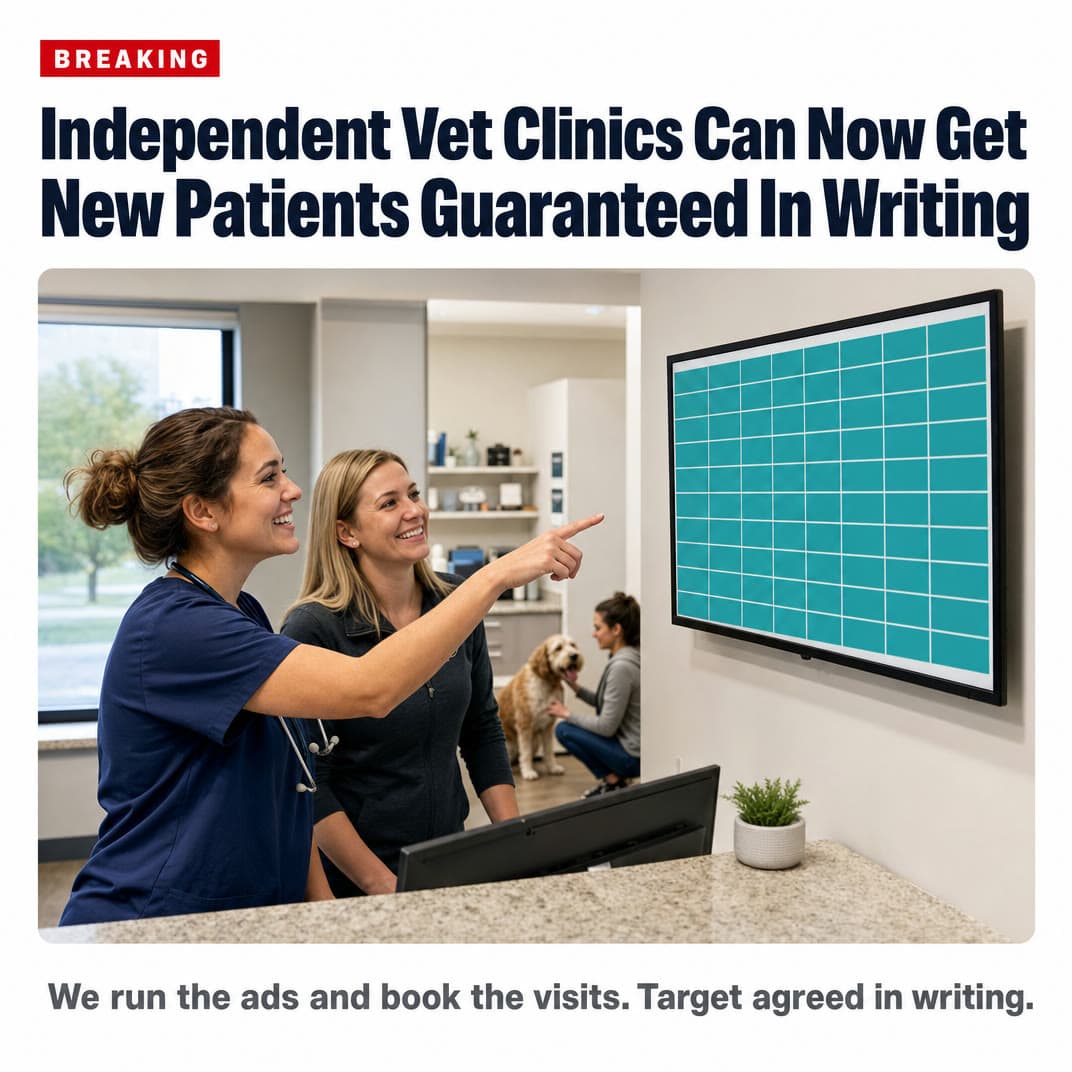Breaking news card static ad · Vet clinics