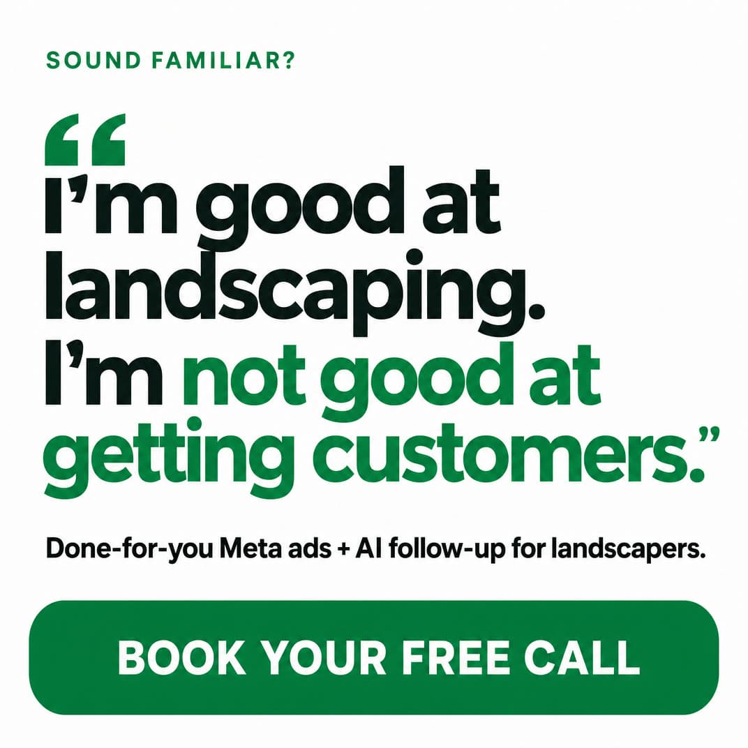 Quote card static ad · Landscaping