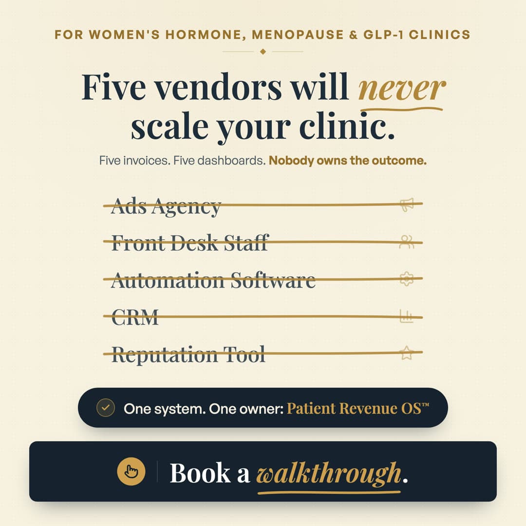 Strikethrough poster static ad · Hormone clinics