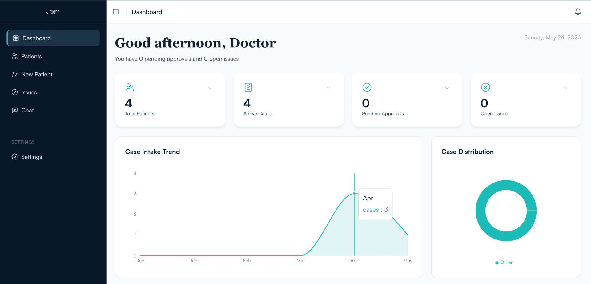Aligno Portal · patient view