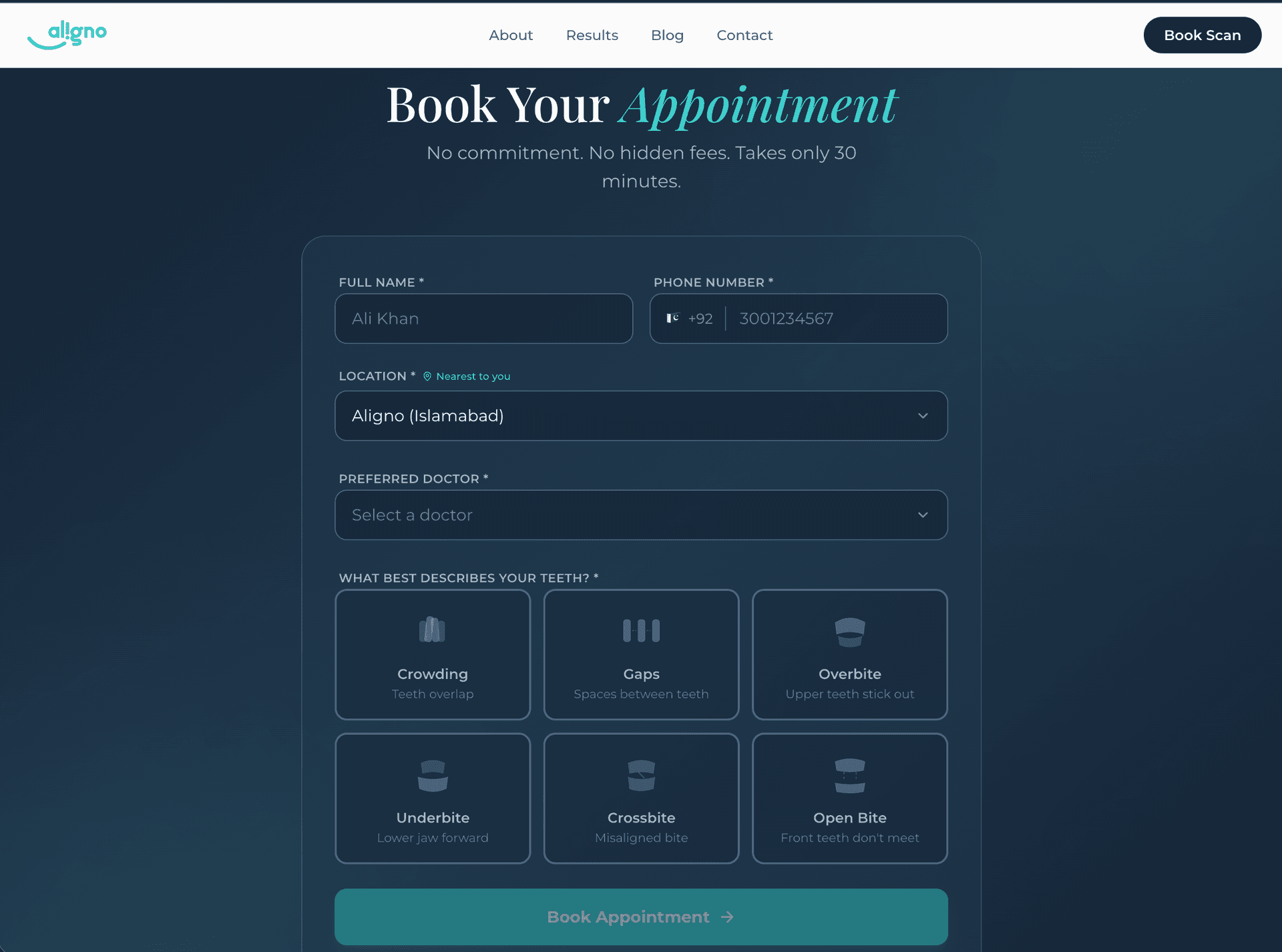 Aligno.co results page