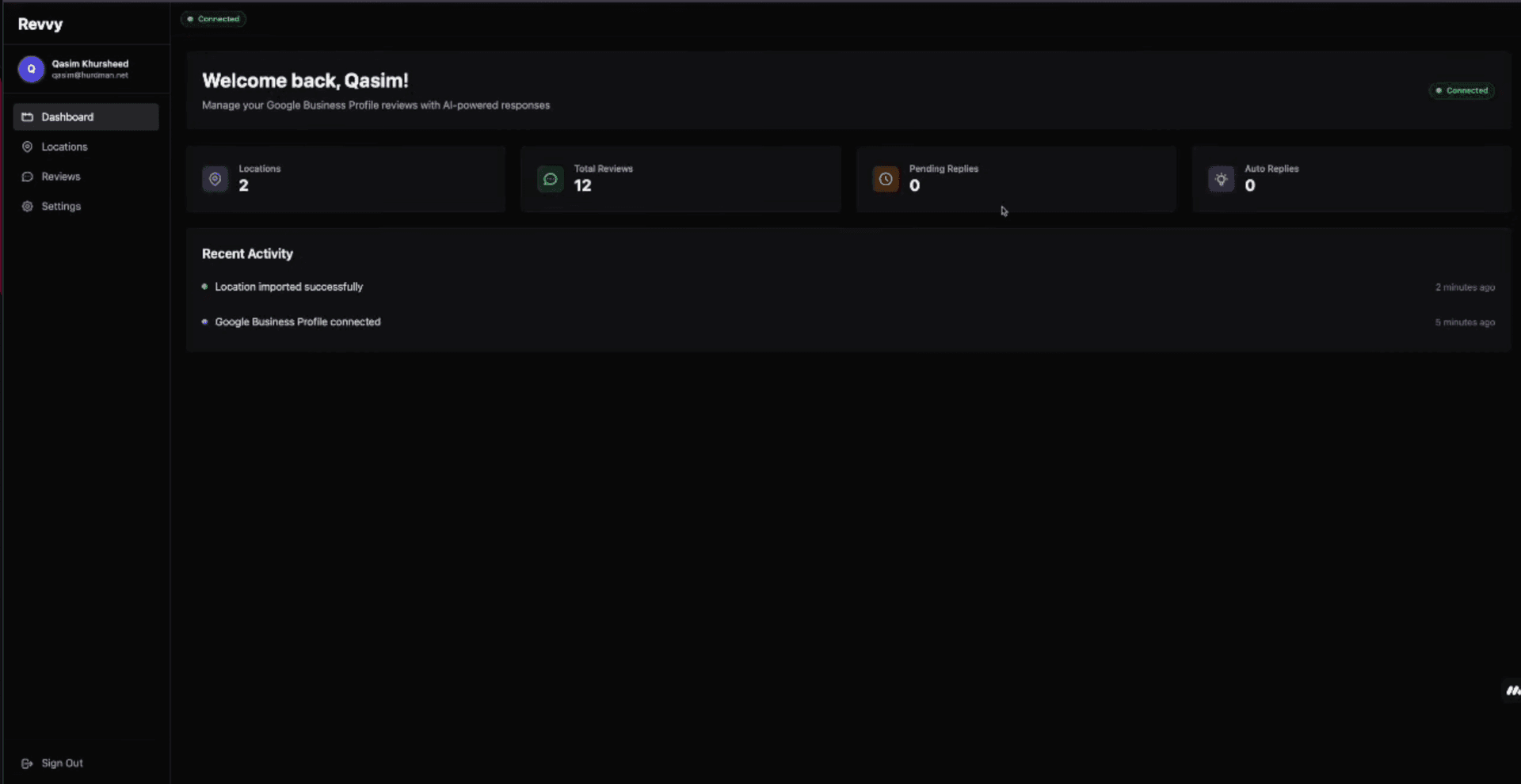Revvy location visibility