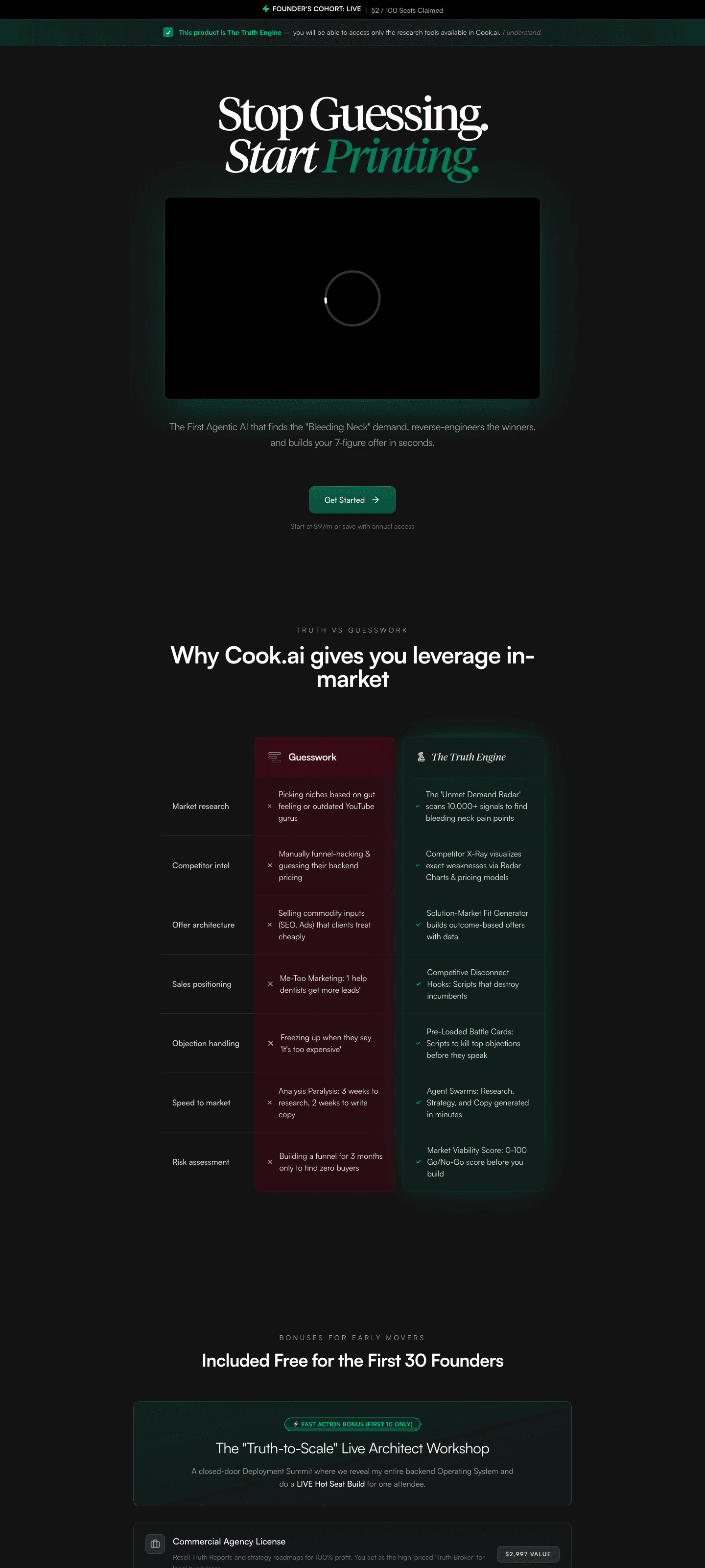 research.trycook.ai/join · Founder's Cohort pricing funnel